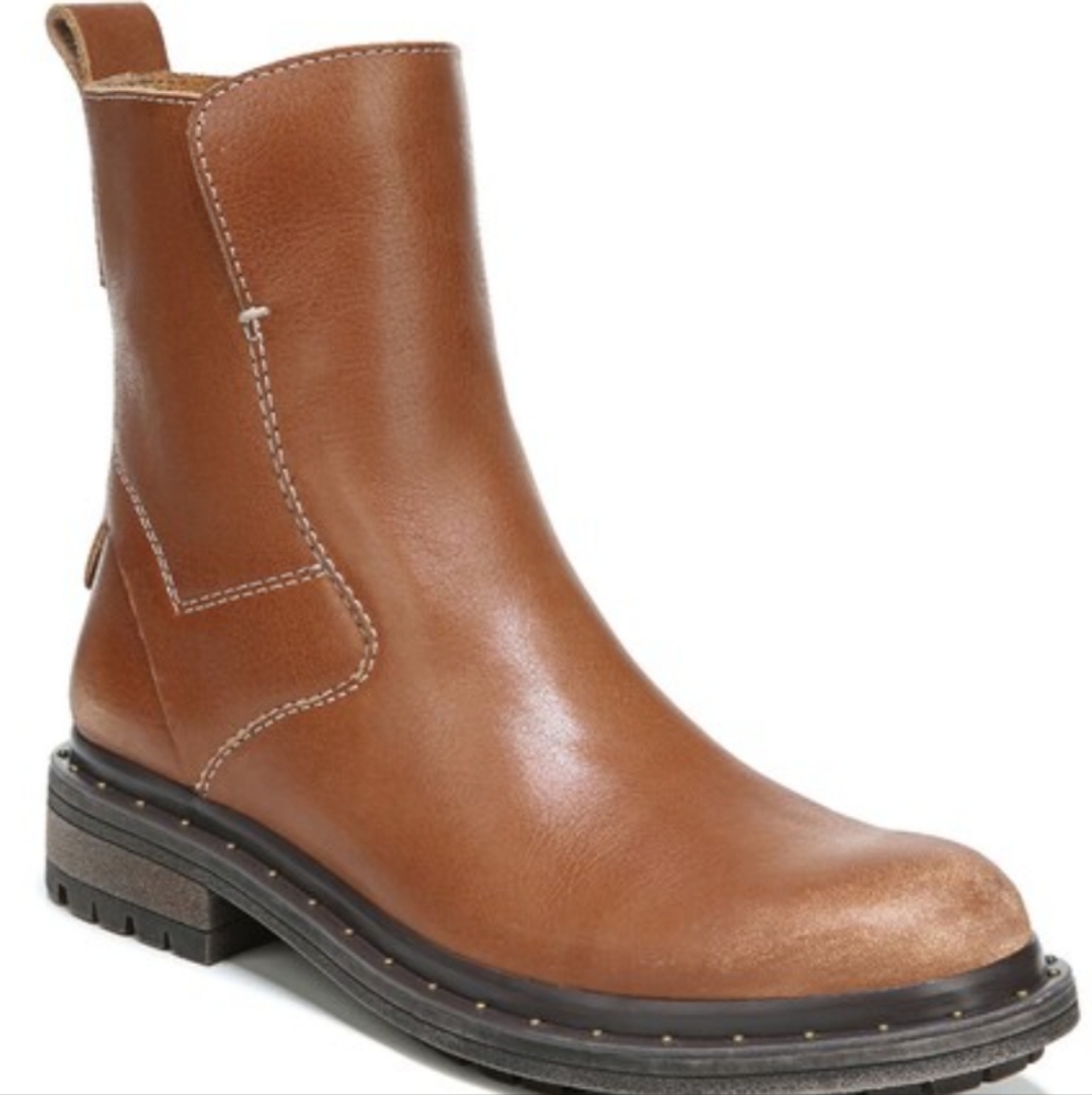 Franco Sarto Leather Cognac Santana‎ Booties Size 7.5